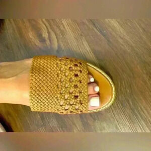 Steven By Steve Madden Woven Slide Sandals in Tan